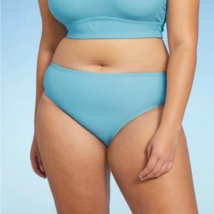 NWT Plus Size Cheeky Bikini Bottom - Xhilaration Light Blue